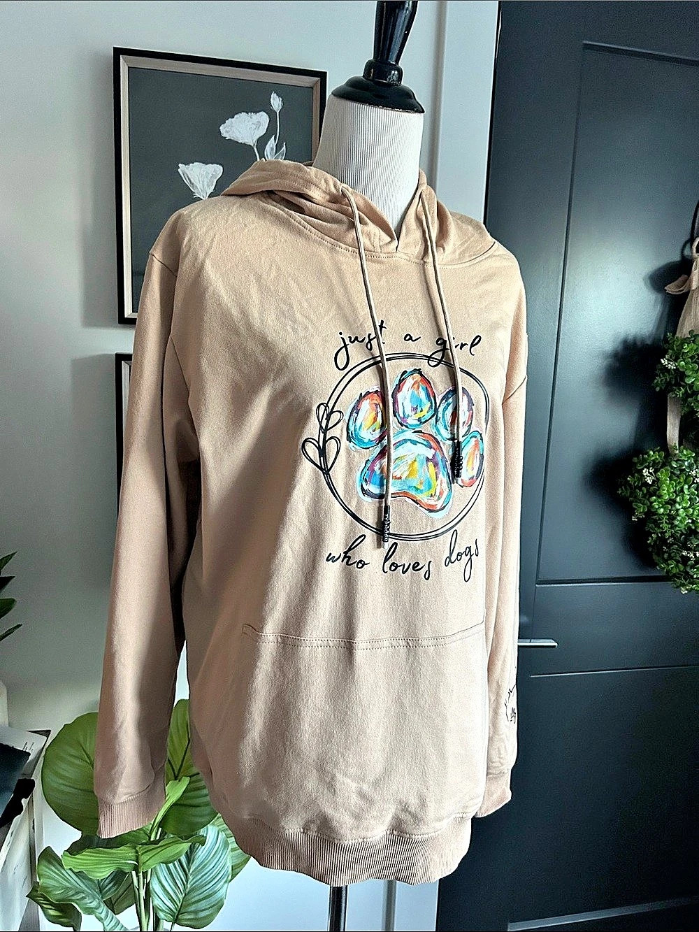 A Dog's Smile Just a Girl Who Loves Dogs Hoodie Graphic Hoodie Brown 2XL